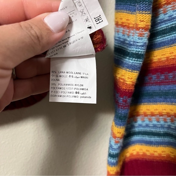 United Colors of Benetton Cropped Rainbow Wool Sweater size XS - Picture 4 of 5